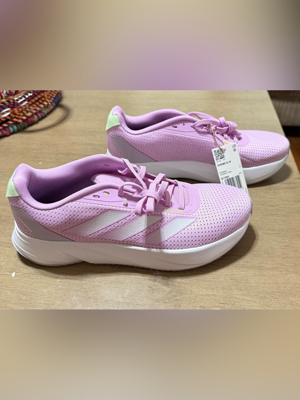 adidas Pink Lace-Up Athletic Sneakers with Neon Accent - Picture 2 of 6